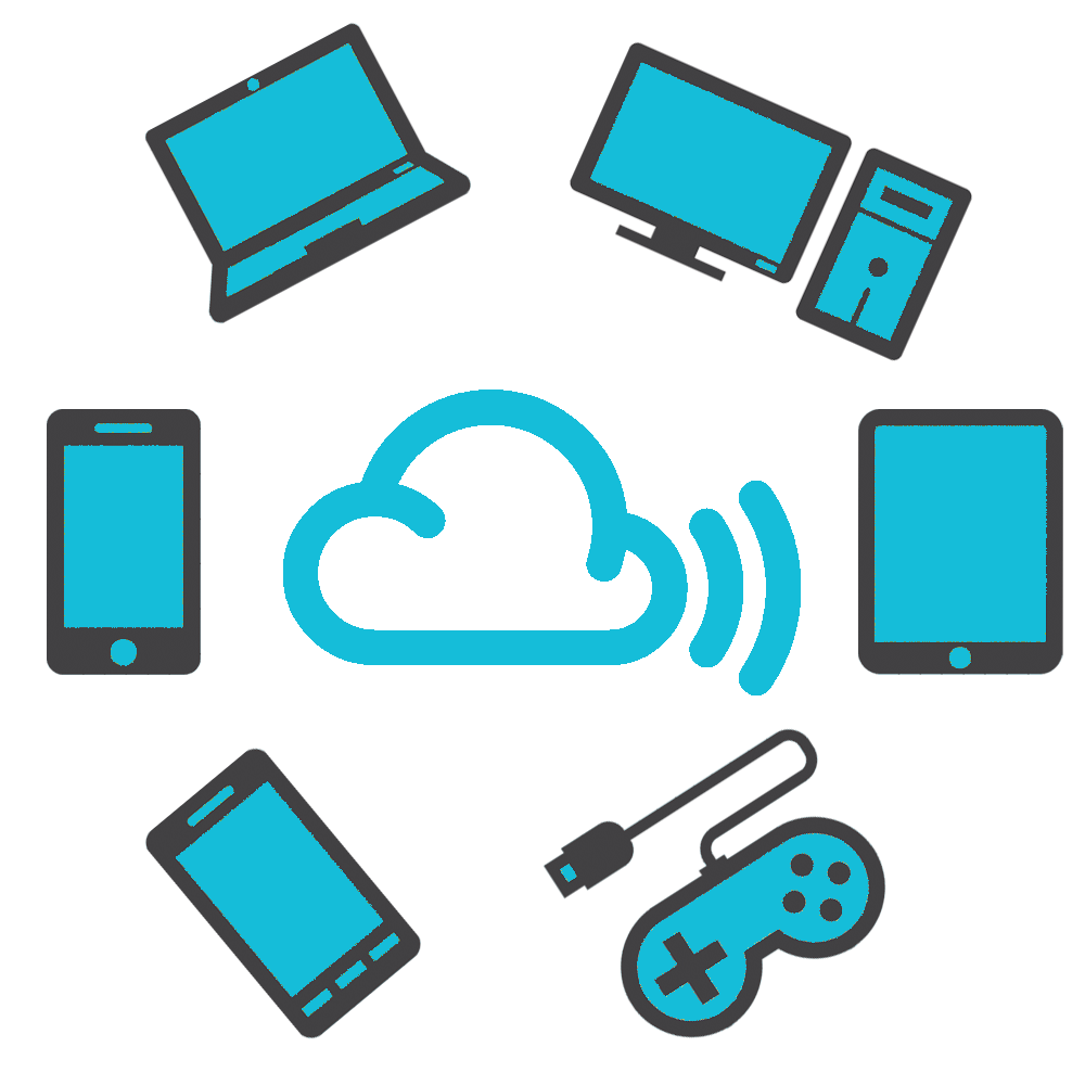 Cloud surrounded by different types of devices